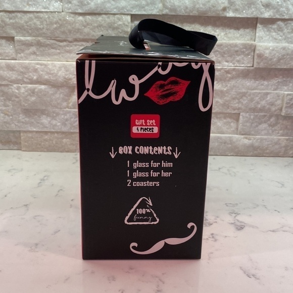 Mrs. Always Right stemless wine glass and Mr Right beer glass. Gift set. - Picture 3 of 6